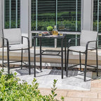 NUU GARDEN 3-Piece Outdoor Bar Set, Light Gray and Black - Image 8