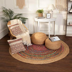 REDEARTH · Jute Circular Low Pouf Ottoman - Image 7