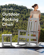 SERWALL Oversized Rocking Chair Set of 4 Outdoor, HDPE Outdoor Rocking Chair - Image 9