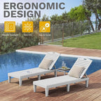 DWVO Outdoor Plastic Chaise Lounger, Poolside Lounge Chair w/5-Position - Image 6