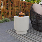 LeisureMod Modern Side Table Round Fiberstone Top Accent End Table - Image 2