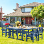 HDPE Outdoor Dining Set, 6-Piece Outdoor Table and Chairs Include 4 Dining - Image 6