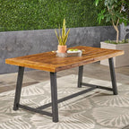 Christopher Knight Home Toby Outdoor Acacia Wood Dining Table, Sandblast Teak - Image 2