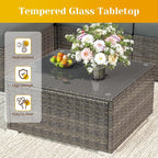 5 Piece Outdoor Patio Sectional Furniture Set, Weather Resistant Rattan Outside - Image 6
