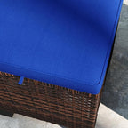 Outsunny 2 Pieces Outdoor Patio Ottomans, All Weather Wicker Outdoor Footstools - Image 9