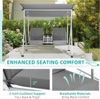HOMREST 2 Seat Outdoor Porch Swing, Patio Swing - Image 6