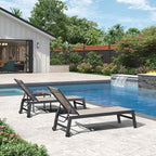 PURPLE LEAF Outdoor Patio Chaise Lounge Set of 2 Aluminum Lounge Chair - Image 9
