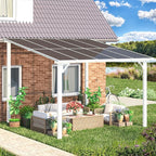 AECOJOY 10' x 10' Pergola Gazebo in White, Small Wall Mounted Pergolas and - Image 2
