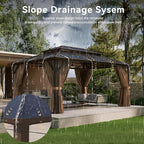 Aoxun 12'x16' Hardtop Gazebo, Aluminum Frame Permanent Pavilion - Image 3