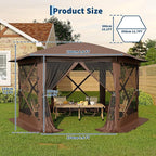 11.5x11.5FT 6-Sided Pop Up Gazebo Tent，One-Push Setup Canopy Tent - Image 6