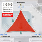Amgo 18' x 18' x 18' Red Triangle Sun Shade Sail UPF50+ Canopy Awning AGSLT - Image 7