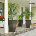 Outsunny Tall Planter for Outdoor Plants Set of 3, 28 Inch Taper Planter - Image 2