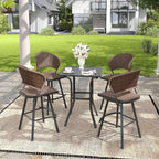 VICLLAX Patio Bar Height Table, Outdoor Square Bistro Table - Image 7