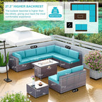 Kullavik 10 Pieces Outdoor Patio Furniture Set - Image 5