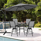 Yaheetech Patio Swivel Barstools Outdoor Chairs Set of 4, High Bistro Stools - Image 2