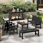 Outdoor Console Table, 440LBS Weight Capacity, 2-Tier Multifunctional Buffet - Image 9