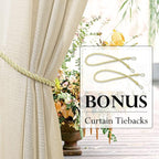 RYB HOME Outdoor Indoor Farmhouse Linen Sheer Curtains - Image 2