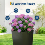 Garvee 30" Tall Planters Set of 2, Outdoor＆Indoor Black Planter Pots, High - Image 3