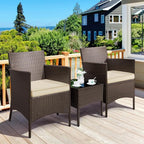 Yaheetech 3 Pieces Patio Porch Furniture Set, Outdoor PE Rattan Wicker - Image 2