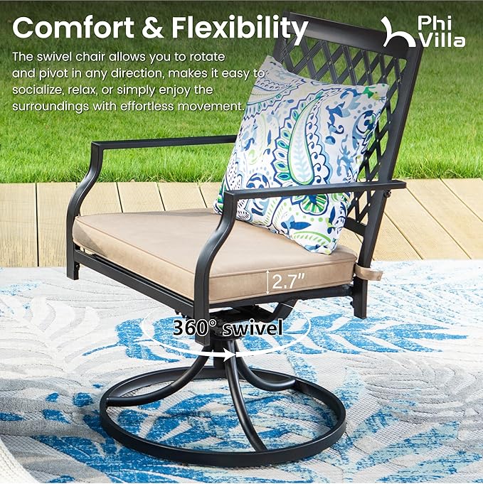PHI VILLA 5 Pieces Outdoor Dining Set - Image 3