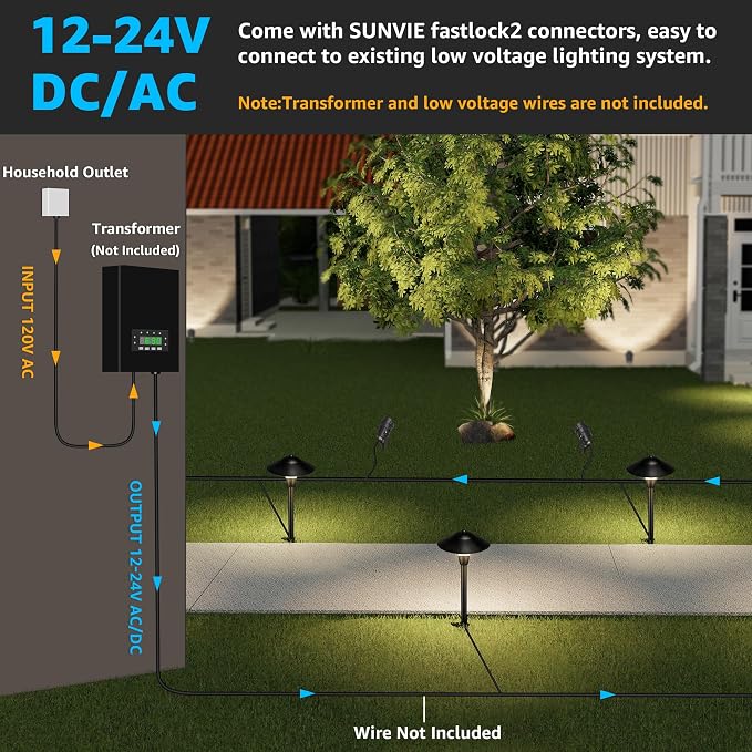 SUNVIE LED Low Voltage Landscape Lighting 12-24V Landscape Lighting Kit - Image 3