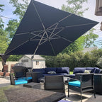PURPLE LEAF 12 Feet Double Top Deluxe Square Patio Umbrella Offset Hanging - Image 2