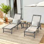 LUE BONA Chaise Lounge Chair Outdoor Set of 2, HDPS and HDPE Wicker Chaise - Image 2