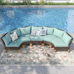 PHI VILLA 3-Piece Half-Moon Patio Furniture Set, Outdoor Curved Sectional Sofa by PHIVILLAThepioneerofcomfortablehouseholdsupplies