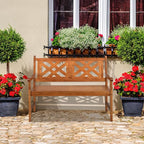 VINGLI 50" Outdoor Wood Bench, Weatehr Resistant Wooden Garden Patio Bench - Image 8