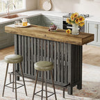 Tribesigns Bar Table with Storage Shelf, 63-Inch Large Mini Pub Table with - Image 4