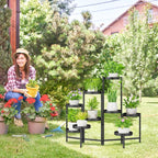 iDavosic.ly Plant Stand Indoor Outdoor, 9 Tier Corner Metal Flower Display - Image 6