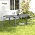 Outsunny Extendable Outdoor Dining Table, Rectangle Expandable Patio Table - Image 2