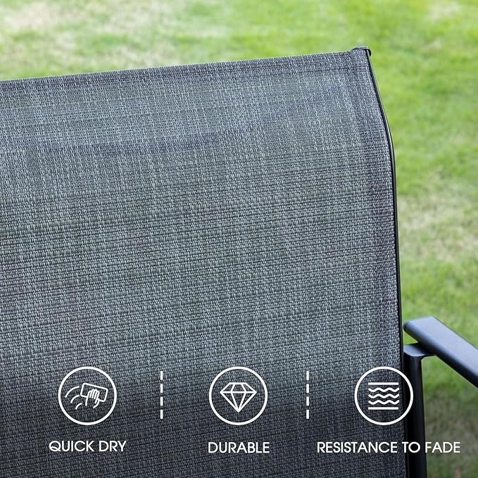 VICLLAX 5 Pieces Patio Dining Set, Outdoor Furniture Set Includes 1 Square - Image 3