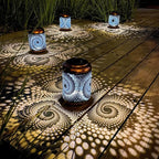 4 Pack Solar Lanterns Outdoor Hanging Metal Waterproof LED Lantern - Image 7