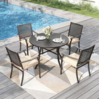 PHI VILLA 5 Pieces Outdoor Round Dining Set - Image 2