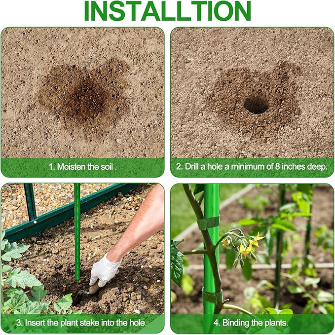 WAENLIR Garden Stakes 60 inch 5ft Sturdy Tomato Stakes, Plant Stakes - Image 6