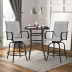 Yaheetech Patio Swivel Barstools Outdoor Chairs Set of 6, High Bistro Stools - Image 2