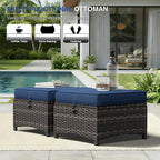 Joyside Outdoor Ottoman Set of 2, Patio Large Ottoman Foot Rest - Image 5