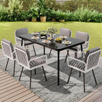 GarveeLife 7 Piece Patio Dining Set, Outdoor All-Weather Wicker Furniture - Image 2