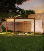 GarveeLife 10 x 13 ft Wood-Grain Aluminum Pergola Outdoor Pergola - Image 7