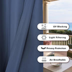 BONZER Outdoor Curtains for Patio Water Resistant Heavy Privacy Light Filtering - Image 4