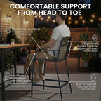 Crestlive Outdoor Bar Stools Set of 4, 500 lb Capacity Metal Patio Bar Chairs - Image 7