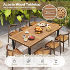 Tangkula 79" Acacia Wood Patio Dining Table - Image 3