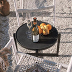 COSIEST Small Round Outdoor Coffee Table Dark Grey, Balcony and Living Room - Image 7