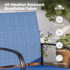 5 Piece Patio Dining Set for 4, Outdoor Table and Chairs Set for Lawn Backyard - Image 2