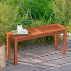 Tangkula Patio Wood Bench, 2-Person Solid Wood Bench - Image 4