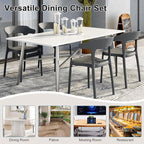 VECELO 4 Pack Plastic Stacking Chairs, Stackable Dining Chairs - Image 7