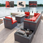 Kullavik 8 Pieces Outdoor Patio Furniture Set, Sectional Sofa Set - Image 3