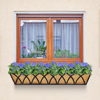 30 Inch Window Deck with Coco Liner Set of 2, Metal Hanging Flower Planter - Image 6