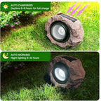 Timeflies Solar Rock Lights Outdoor 4 Pack, Bright Solar Spotlights Outdoor - Image 4